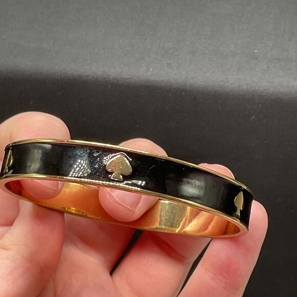 Kate Spade New York Black Spade Enamel Bangle Bracelet - Picture 3 of 5